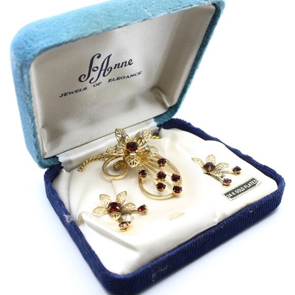 Vintage Jo Anne Jewels of Elegance 24K Gold Plated Jewelry Set w/ Box – Hey Viv - Picture 7 of 8